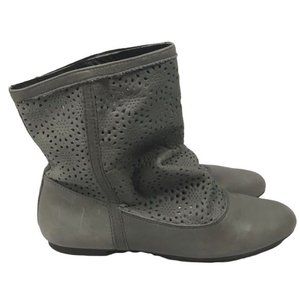 Zara boots sz 39 perforated leather gray